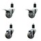 Service Caster 3'' Gray Poly Swivel 1-1/2'' Expanding Stem Caster Set 2 Total Lock Brakes, 4PK SCC-EXTTL20S314-PPUB-2-S-2-112 - alternate 1
